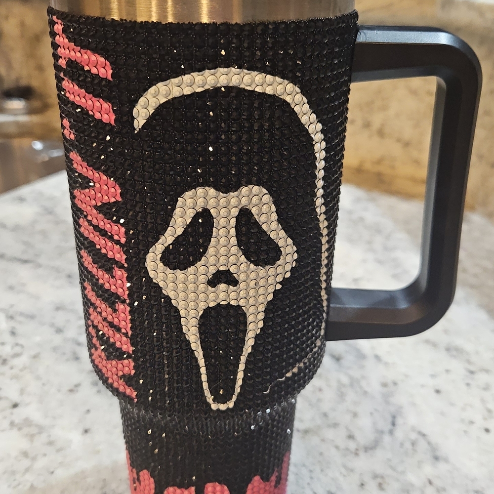 Black and Pink Rhinestone Scream Mug